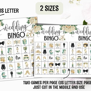 100 Wedding bingo cards, Wedding reception games, Wedding party table games for adults, Kids activity, Wedding shower, Bachelorette games zdjęcie 3