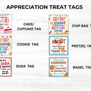 Appreciation Tags Bundle, Thank You Treat Tags, Teacher Employee Staff ...