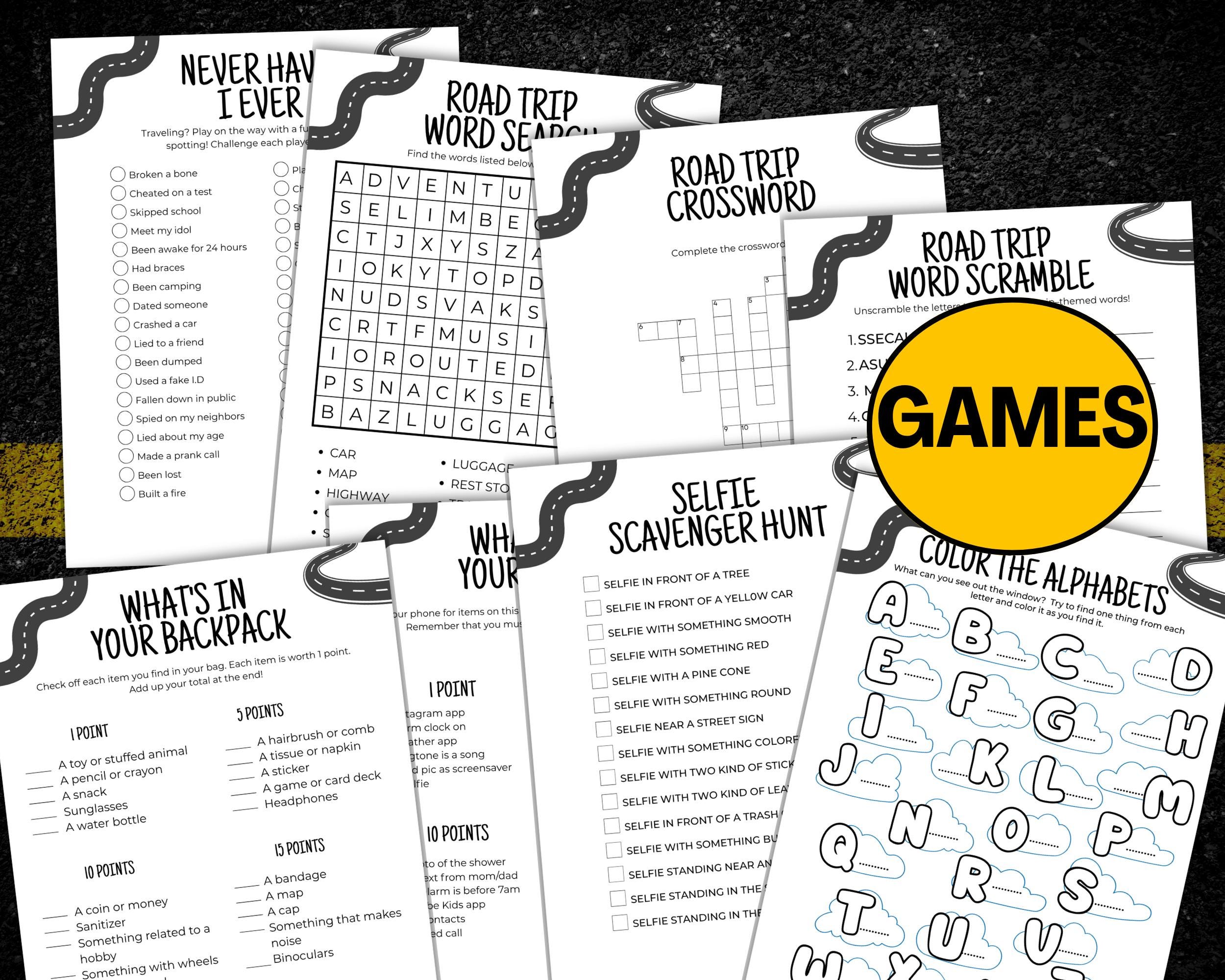 Printable Road Trip Games for Kids, Mega Travel Activities Pack, Family ...
