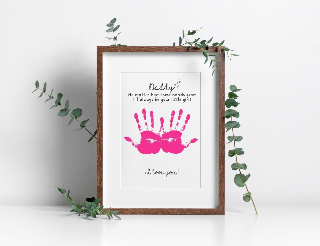 Printable Fathers Day Handprint Daddy Gifts From Kids Preschoolers
