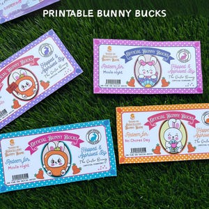 Bunny Bucks Printable Easter Coupons, Editable Easter Bunny Money, Easter Gift For Kids, Easter Basket Egg Filler, Easter Play Money