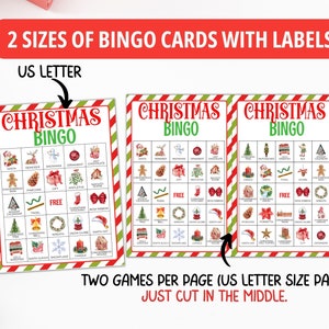 200 Christmas Bingo Cards, Easy Fun Christmas Game Large Group ...
