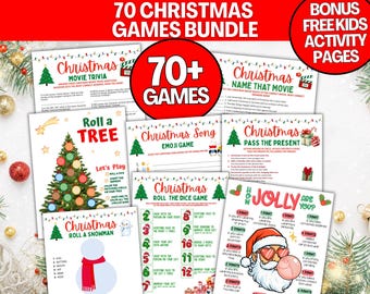 Printable Christmas Games Bundle, Christmas Family Party Games, Family Holiday Games Activities (PDF)