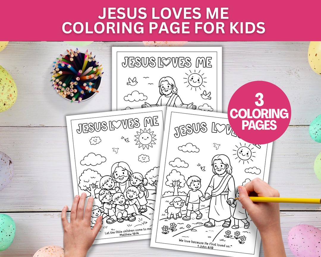 Jesus Loves Me Coloring Page Printable, Matthew 19:14 Bible Activity ...