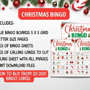300 Christmas Bingo Cards, Christmas Game for Large Group, Printable ...