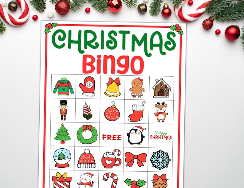 printable Christmas bingo for kids