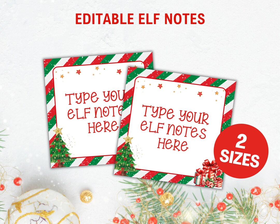 Editable Elf Note Cards Template, Elf Christmas Activities, Christmas ...