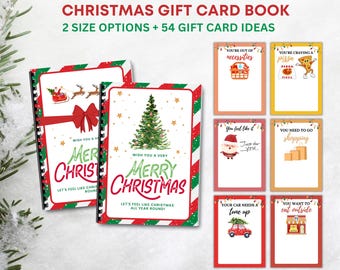 Printable Christmas Gift Card Book, Christmas Gifts For Teen, College Kids, Adults, DIY Christmas Gift Card Holder Book / Photo Album