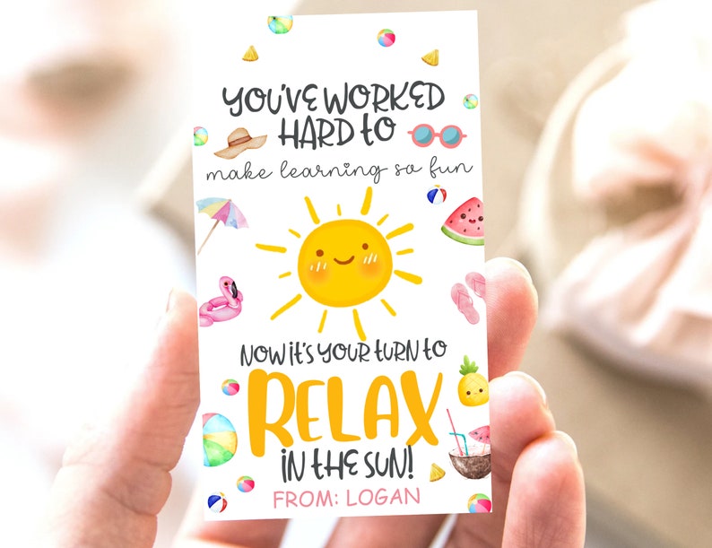 Summer Teacher Appreciation Gift Tag