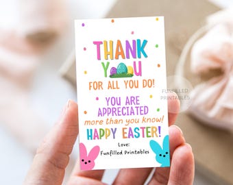 Easter Thank You Appreciation Tag, Teacher Staff Appreciation, Easter Employee Appreciation, Client Team Easter Tag, Teacher Easter Card