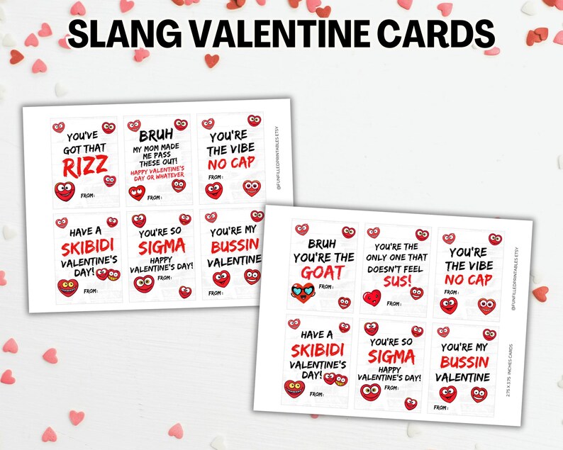 Slang Kids Valentine's Day Cards, Funny Classroom Valentine Cards Kids ...