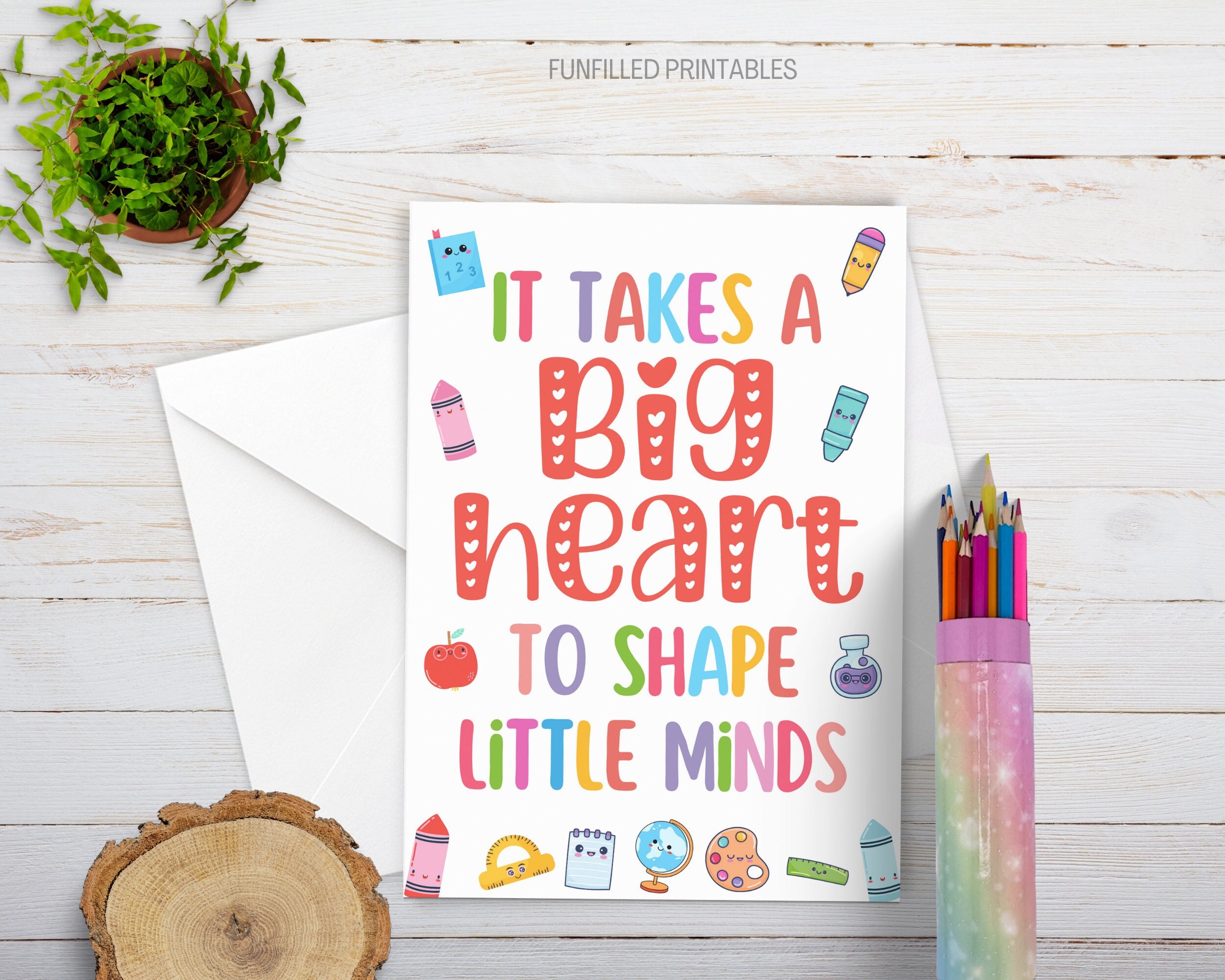 Teacher Thank You Card Printable, Appreciation Card, End of School Year ...