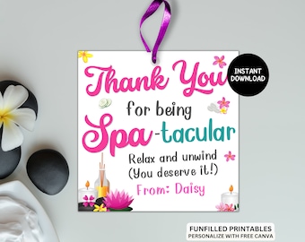 Etiquetas de regalo de spa espectaculares, obsequios de agradecimiento para profesores, personal y empleados, etiquetas de regalo de agradecimiento para productos de spa.