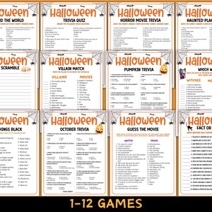 Halloween Games For Kids Adults, Halloween Party Games Bundle, Fun Halloween Printable Games, Teen Halloween Activities, Emoji Trivia Quiz image 8