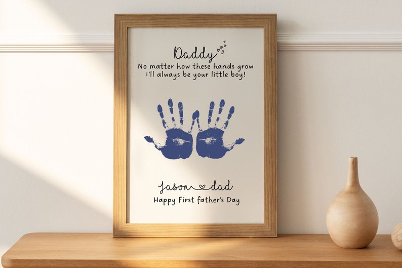 Dad Personalized Name Handprint Printable, Fathers Day Gifts for Dad ...