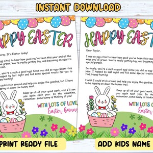 Easter Bunny Letter Printable, Letter From Easter Bunny, Simple Easter ...