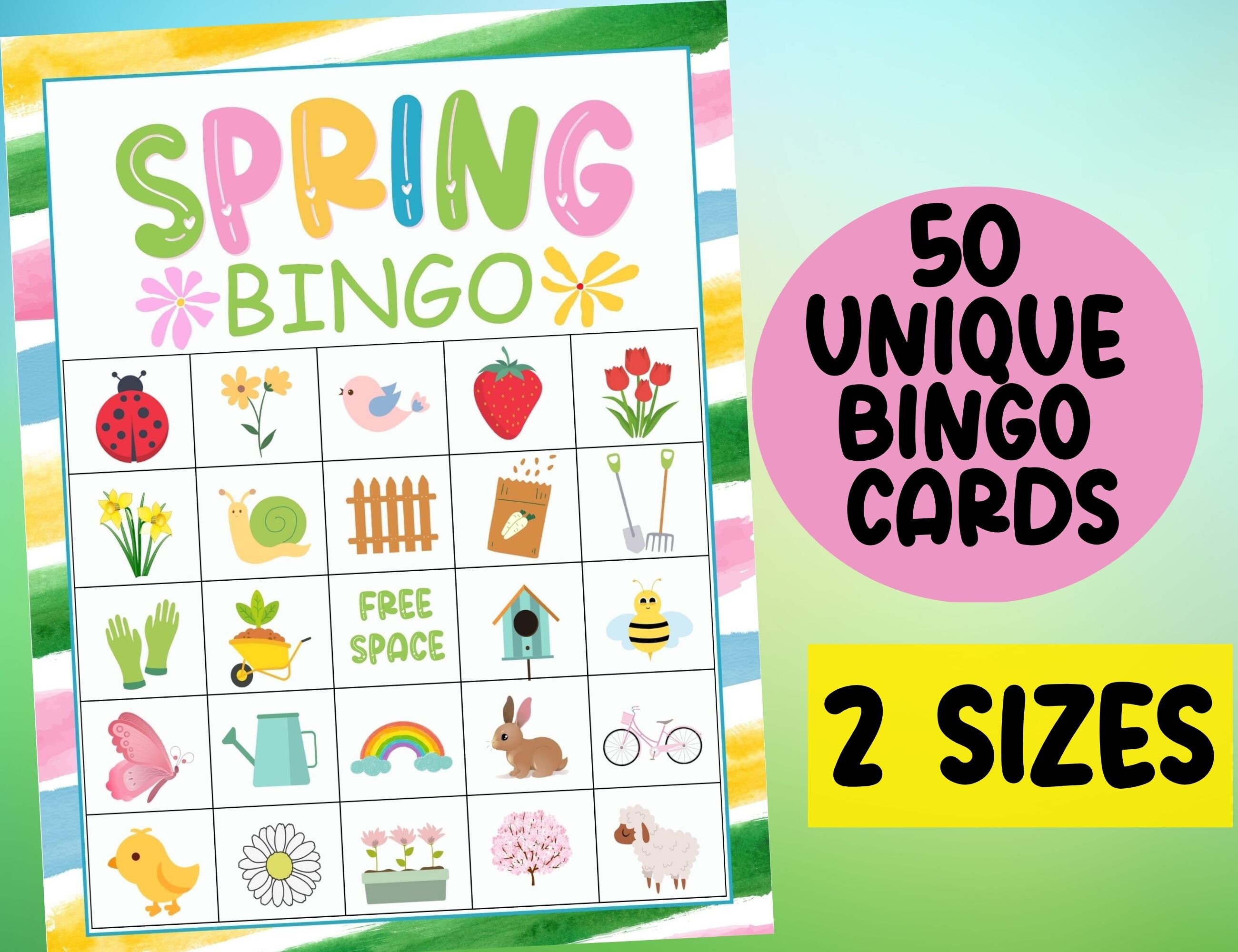 Spring Bingo for Kids Printable Springtime Bingo Game Spring - Etsy