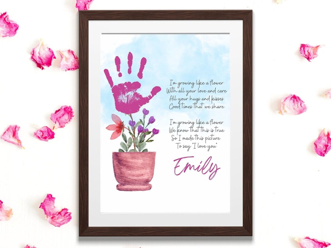 Mothers Day Handprint Poem Craft, Flower Handprint Craft Gift for Mom ...