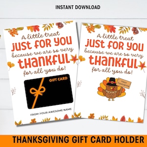 Thankful Thanksgiving Gift Card Holder, Thanksgiving Teacher Gift, Staff Employee Team Gift, Friends Coworker Thankful For You Gift Card