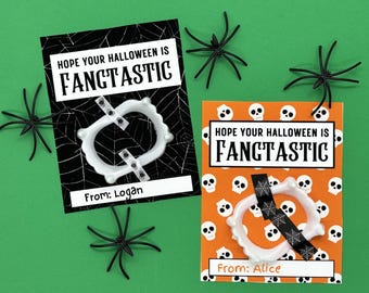 Halloween Vampire Fangs Printable Cards, Non-Candy Halloween Treat Tag, Vampire Fangs Gift, Halloween  Vampire Party Favors, Goodie Bag Tag