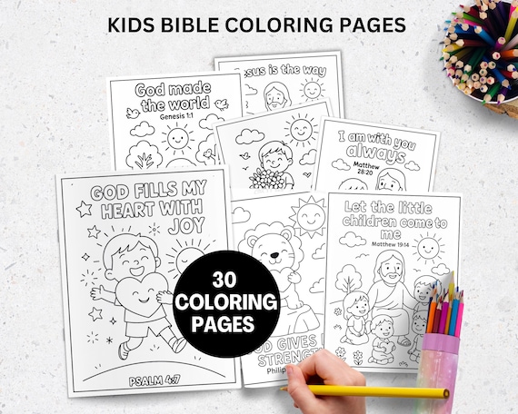 Bible Versus Coloring Pages For Kids, Christian Coloring Sheets, Printable Bible Coloring Pages, Religious Sunday School Coloring Pages