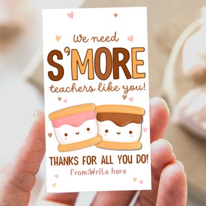 Teacher Smores Gift Tag, Smore Teacher Appreciation Tag, Smore Teacher Like You Teacher Thank You Tag, Teacher Appreciation Week Favor Tag