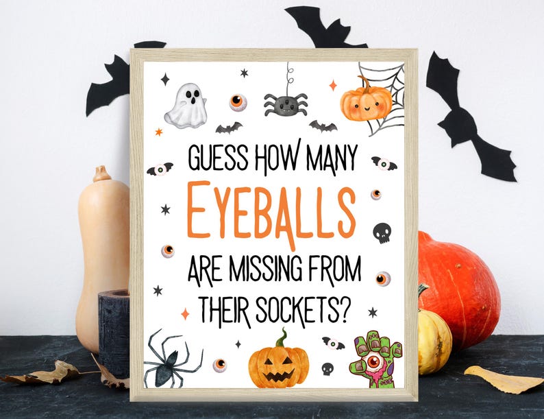 Eyeballs Guessing Halloween Game, How Many in the Jar Halloween Party