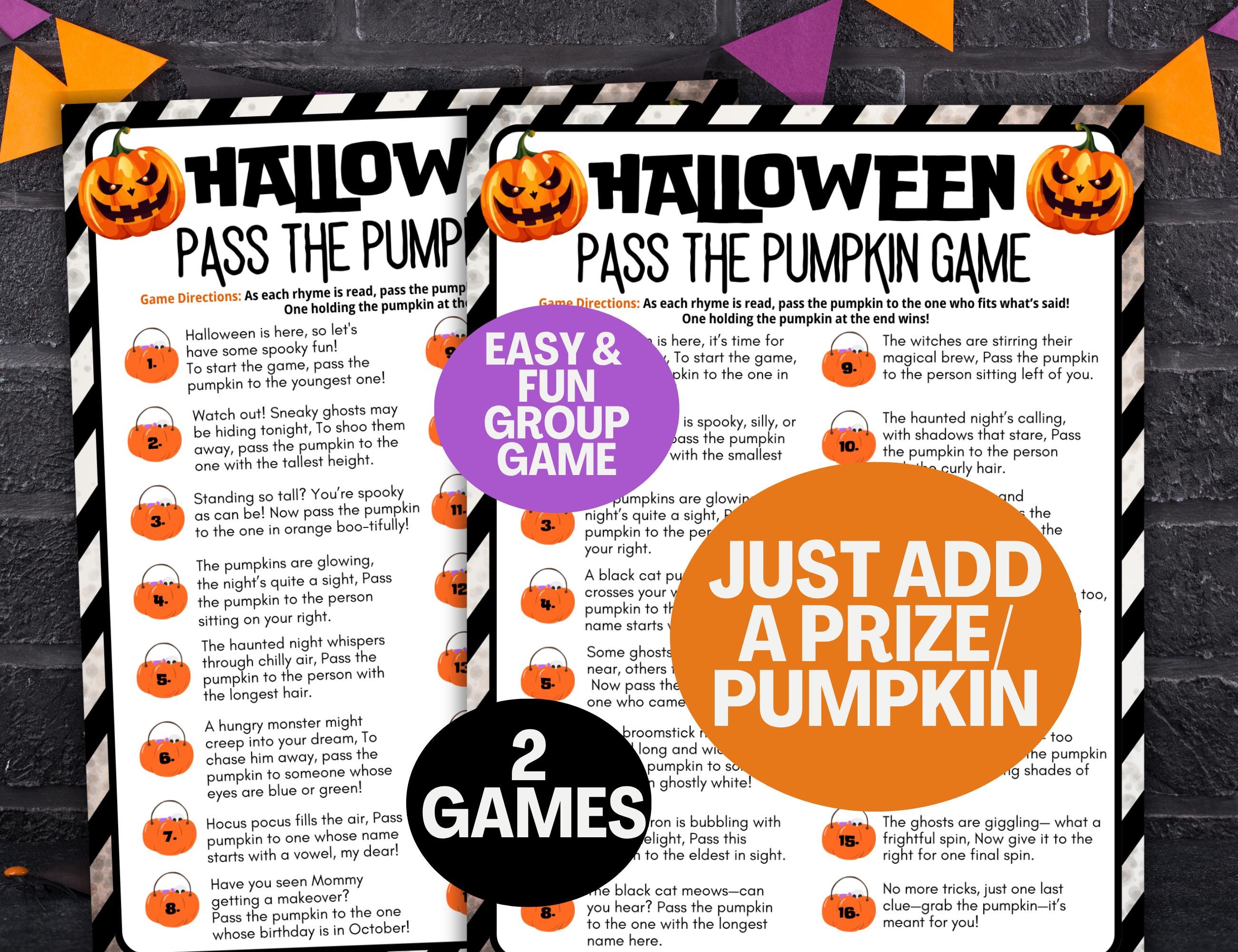 Pass the Pumpkin Game Halloween Games for Kids, Halloween Classroom ...