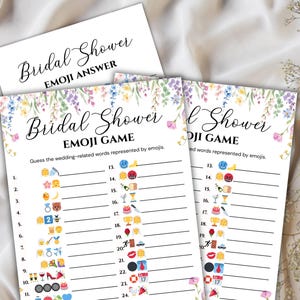Bridal Shower Emoji Game, Bridal Shower Game Printable Bridal EMOJI Pictionary Guessing Game, Bridal Emoji, Bridal Phrases Emoji Game