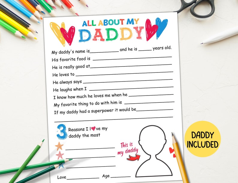 All About My Daddy Printable