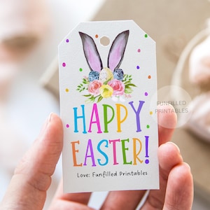 Editable Easter Gift Tags, Bunny Easter Tags, Easter Treat Bag Tags, Easter Tags For Kids Easter Basket Tag, Easter Class Gifts Party Favors