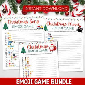 Christmas Emoji Games, Christmas Movie Emoji, Song Emoji Game With Answers, Family Christmas Games Printable Christmas Party Games Adults