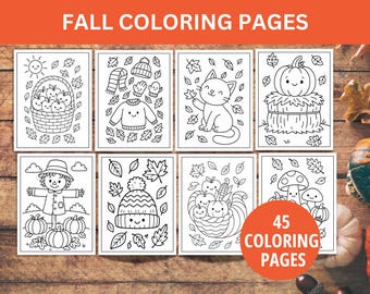 Fall Coloring Pages For Kids, Fall Coloring Book, Cozy Fall Coloring Sheets, Autumn Coloring, Kids Printable Coloring Pages Fall Activity