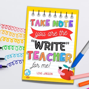 Lehrer-Stift-Geschenkanhänger, Lehrer-Anerkennungs-Geschenkanhänger, beachten Sie, dass Sie Lehrer-Schreiben für mich sind, danke, dass Sie Lehrer-Anhänger für Notizblock-Bleistift-Marker