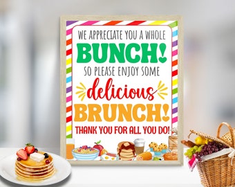 Teacher Appreciation Breakfast Printable Pack, Thanks a Whole Brunch ...