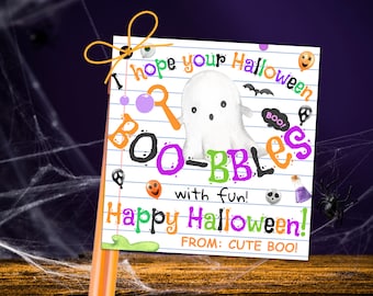Halloween Bubbles Tags, Boo-bubbles Halloween Tags, Kinder Halloween Klassenzimmer Geschenke, Süßes oder Saures, Non Candy Party Favor Tags