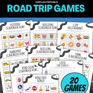 Road Trip Scavenger Hunts, Kids Road Trip Games Activities , Road Trip Hunts I spy, Road Trip Bingo, Kids Travel Games, Car Trip Games