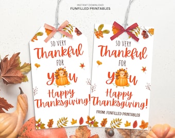 Thanksgiving Tag, Thankful For You Tag, Turkey Pumpkin Tag Teacher Staff Employee Team Thank you Tag/ Fall Appreciation Tag, Friendsgiving