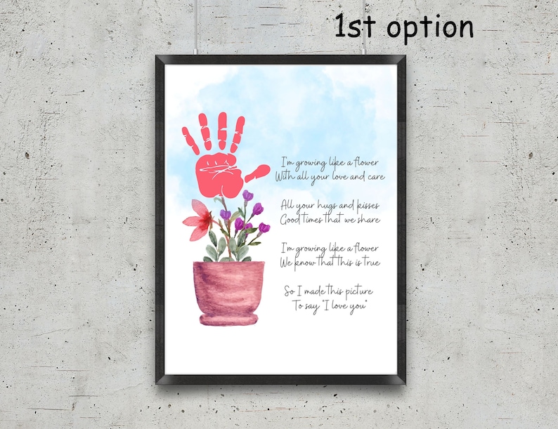 Mothers Day Handprint Poem Craft, Flower Handprint Craft Gift for Mom ...