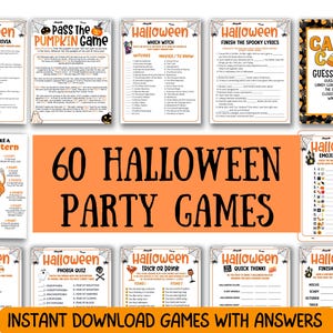 Halloween Games For Kids Adults, Halloween Party Games Bundle, Fun Halloween Printable Games, Teen Halloween Activities, Emoji Trivia Quiz image 2