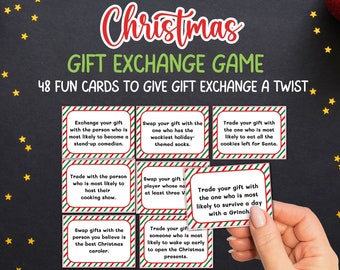 Christmas Gift Exchange Game, White Elephant Gift Exchange Cards, Christmas Party Game, Work Holiday Party Yankee Swap, Christmas Gift Game