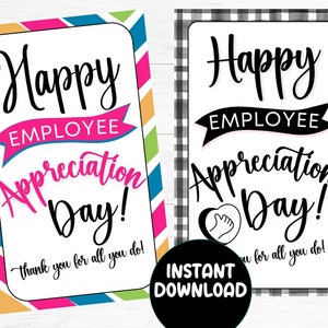 Étiquette de jour d'appréciation des employés imprimable, étiquette cadeau d'appréciation des employés, cadeau de la semaine d'appréciation pour les employés, étiquette de cadeau de remerciement du personnel de l'équipe