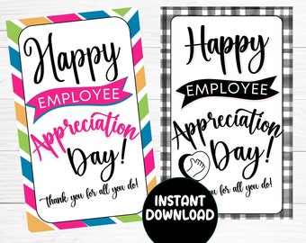 Employee Appreciation Day Tag Printable, Employee Appreciation Gift tag, Appreciation Week gift for employees, Team Staff Thank You Gift tag