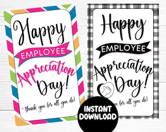 Employee Appreciation Day Tag Printable, Employee Appreciation Gift tag, Appreciation Week gift for employees, Team Staff Thank You Gift tag
