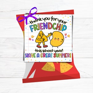 Étiquette-cadeau de fin d'année scolaire, étiquette de sac de chips pour un camarade de classe, étiquette de cadeau de classe pour enfants du dernier jour d'école, étiquette de sac de récompense d'été préscolaire