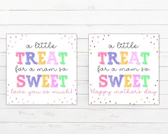 Sweet Treat Mothers Day Gift Tags, Happy Mothers Day Little Sweet Treat Tag, Cookie Tags, Mothers Day Printable Tags For Mom Gifts