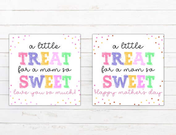Sweet Treat Mothers Day Gift Tags, Happy Mothers Day Little Sweet Treat Tag, Cookie Tags, Mothers Day Printable Tags For Mom Gifts