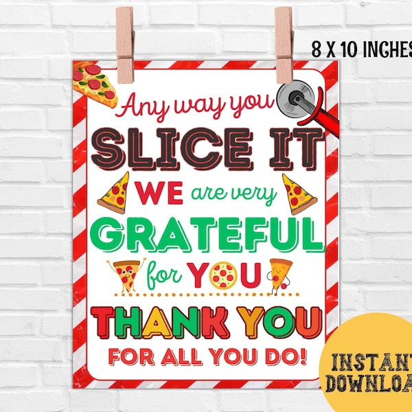 Pizza Printable Teacher Appreciation Etsy