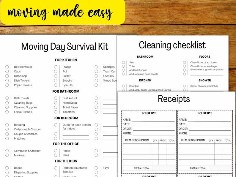 Moving Checklist, Moving Planner