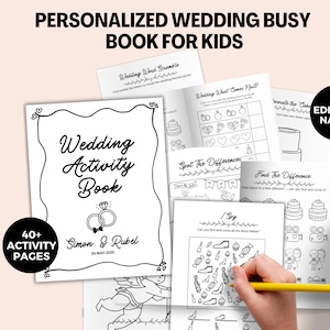 Personalized Wedding Activity Book For Kids, Printable Coloring Pages & Fun Wedding Games For Kids, Wedding Activities Pack Pdf